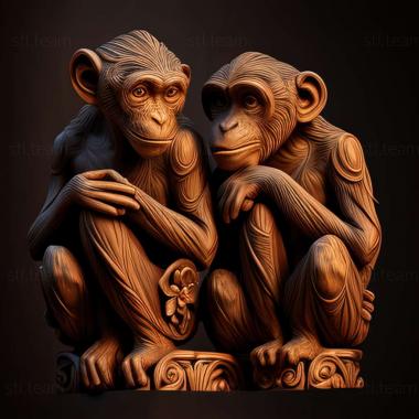 3D model Monkeys (STL)